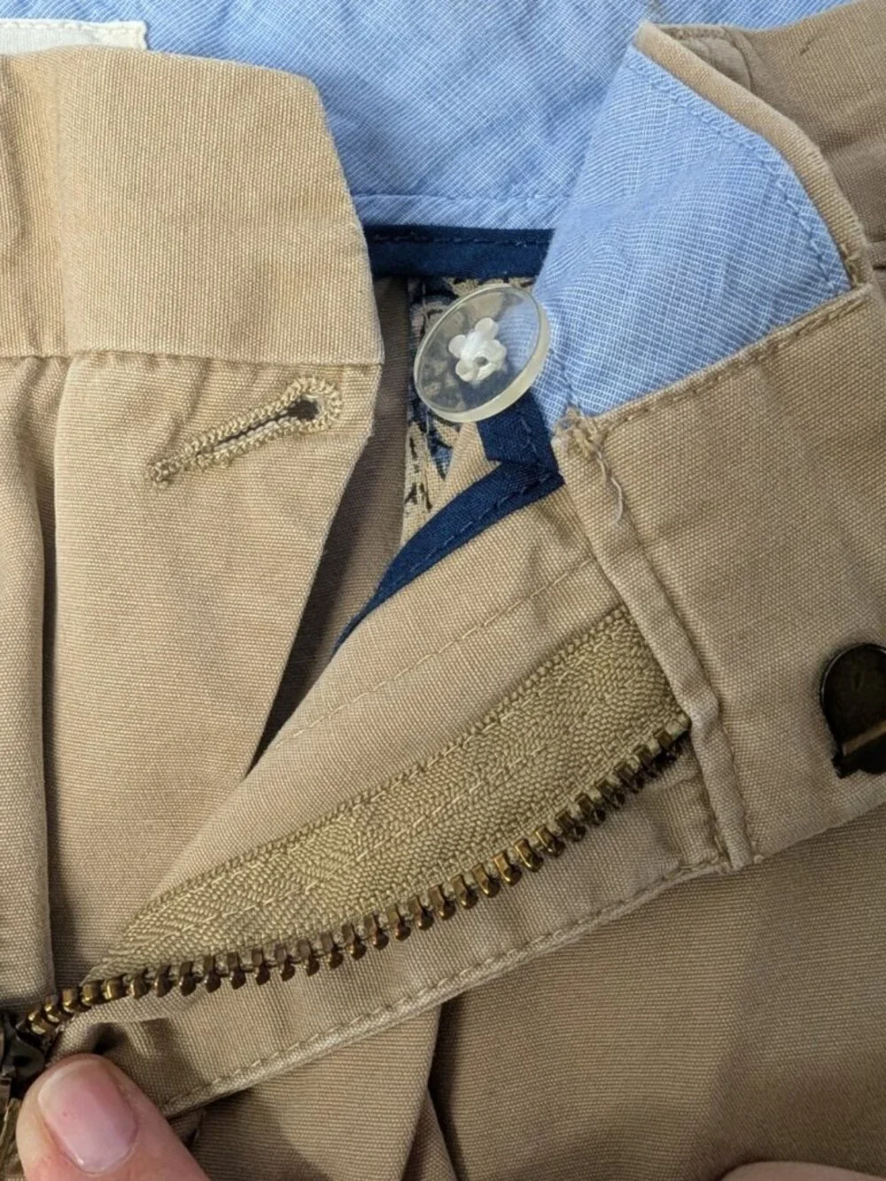 J.Crew 10 Inch Inseam Shorts 38 Khaki Tan Chino Flat Front 100% Cotton Sz 38